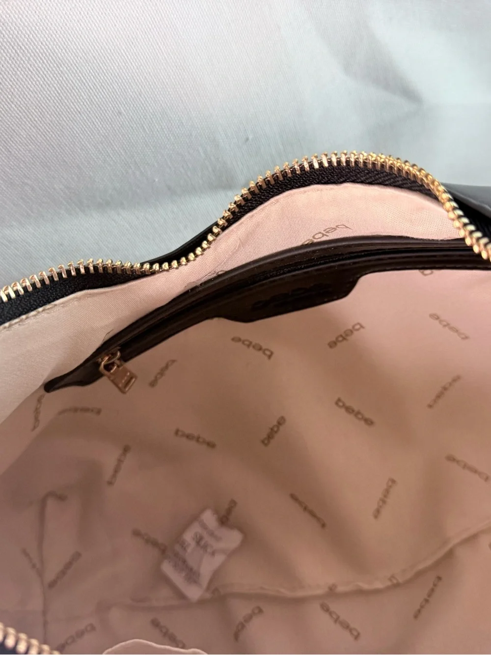 bebe Black Woven Hobo Shoulder Bag with Braided Handle